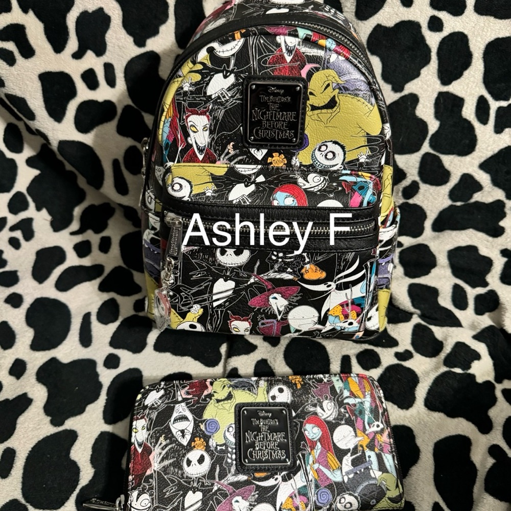Jack sally nightmare before Xmas loungefly wallet & backpack set